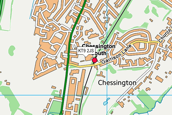 Chessington Sports Centre map (KT9 2JS) - OS VectorMap District (Ordnance Survey)