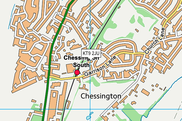 KT9 2JU map - OS VectorMap District (Ordnance Survey)