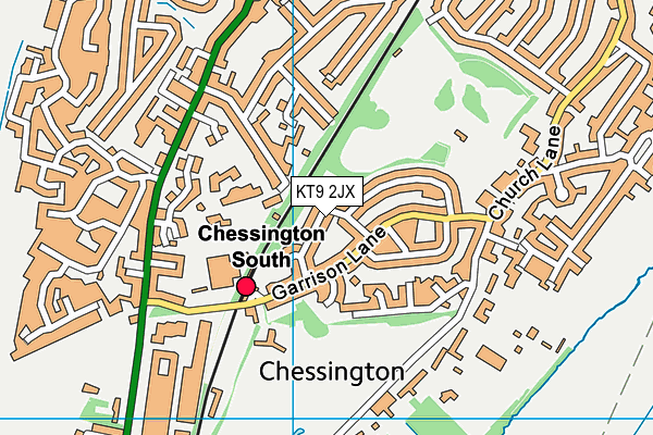 KT9 2JX map - OS VectorMap District (Ordnance Survey)