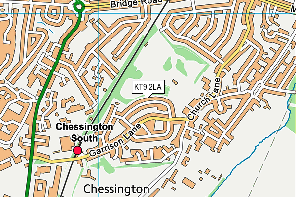 Churchfields Recreation Ground map (KT9 2LA) - OS VectorMap District (Ordnance Survey)