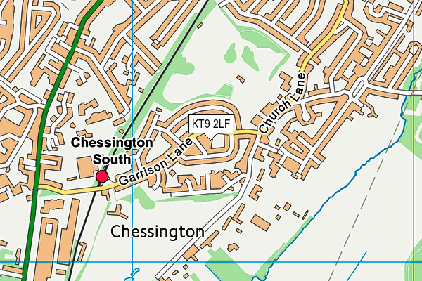 KT9 2LF map - OS VectorMap District (Ordnance Survey)