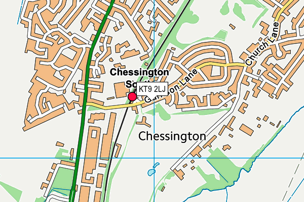 KT9 2LJ map - OS VectorMap District (Ordnance Survey)