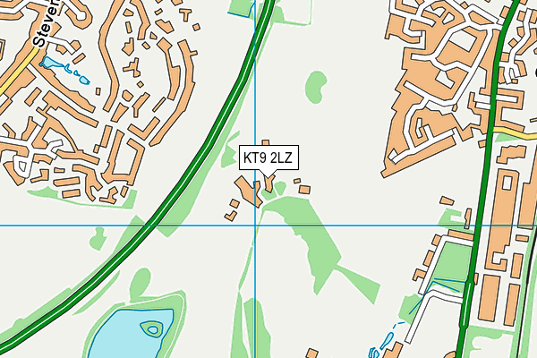 KT9 2LZ map - OS VectorMap District (Ordnance Survey)