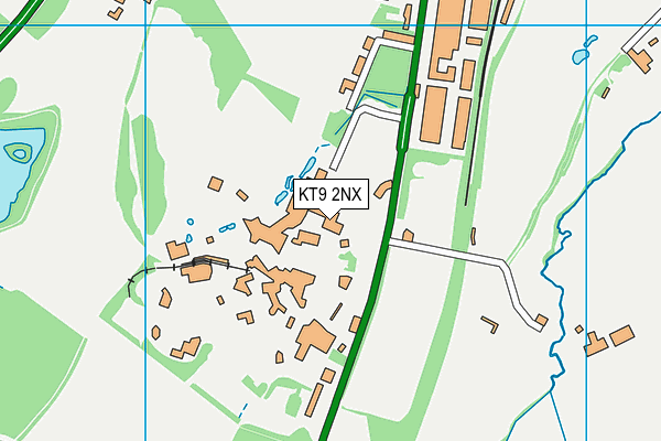 KT9 2NX map - OS VectorMap District (Ordnance Survey)