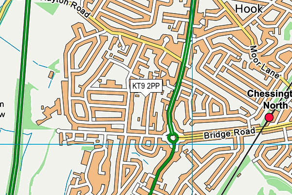 KT9 2PP map - OS VectorMap District (Ordnance Survey)