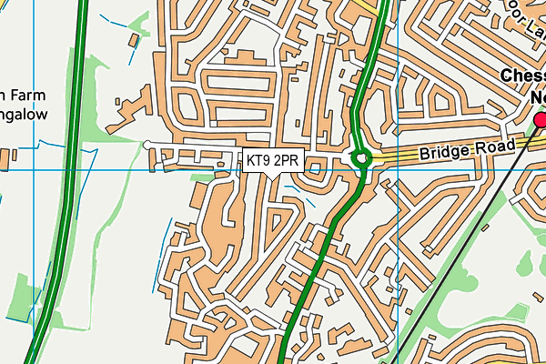 KT9 2PR map - OS VectorMap District (Ordnance Survey)