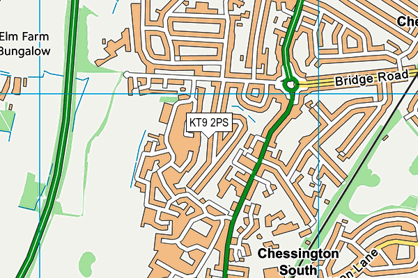 KT9 2PS map - OS VectorMap District (Ordnance Survey)