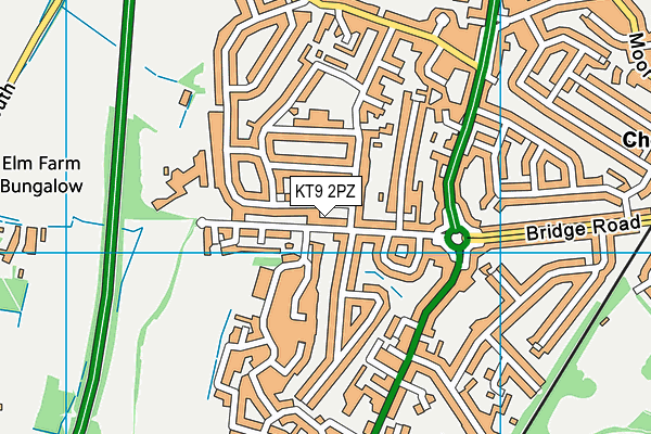 KT9 2PZ map - OS VectorMap District (Ordnance Survey)