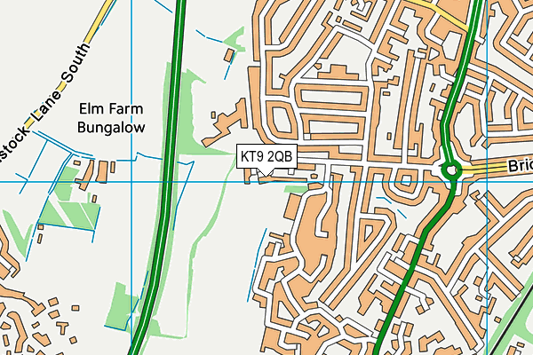 KT9 2QB map - OS VectorMap District (Ordnance Survey)