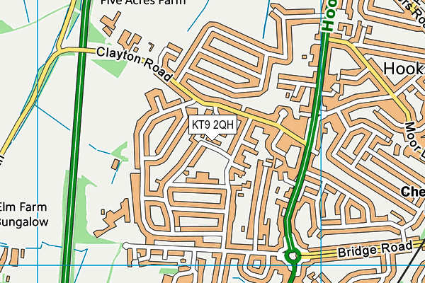 KT9 2QH map - OS VectorMap District (Ordnance Survey)