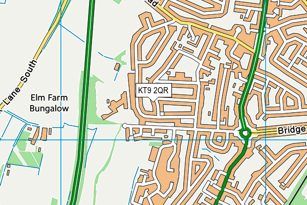 KT9 2QR map - OS VectorMap District (Ordnance Survey)