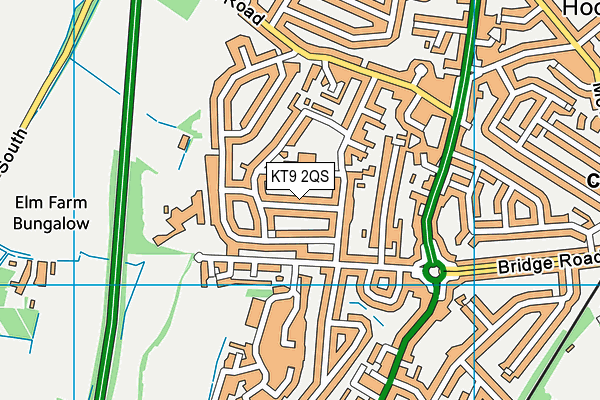 KT9 2QS map - OS VectorMap District (Ordnance Survey)