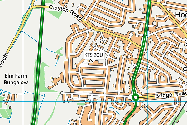 KT9 2QU map - OS VectorMap District (Ordnance Survey)