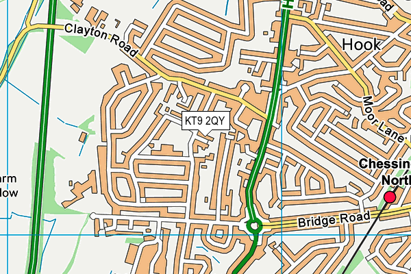 KT9 2QY map - OS VectorMap District (Ordnance Survey)