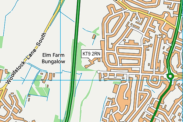 Lovelace Primary School map (KT9 2RN) - OS VectorMap District (Ordnance Survey)