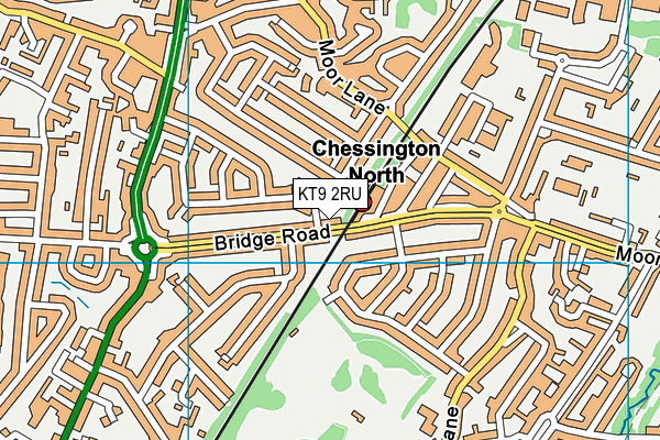 KT9 2RU map - OS VectorMap District (Ordnance Survey)