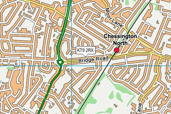 KT9 2RX map - OS VectorMap District (Ordnance Survey)