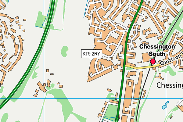 KT9 2RY map - OS VectorMap District (Ordnance Survey)