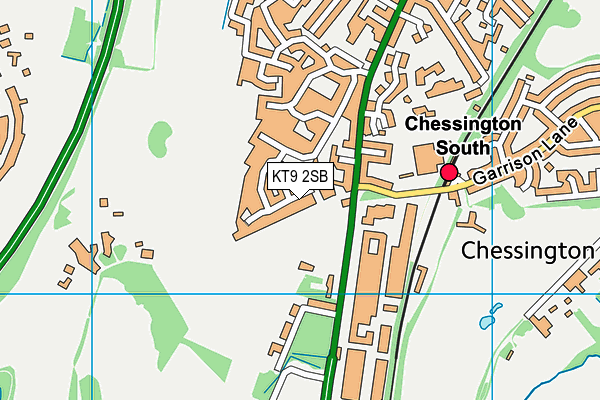 KT9 2SB map - OS VectorMap District (Ordnance Survey)