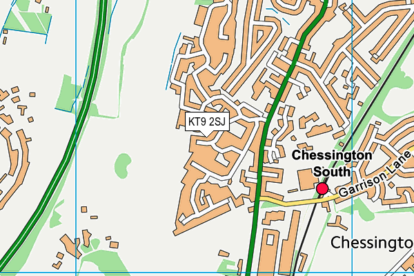 KT9 2SJ map - OS VectorMap District (Ordnance Survey)