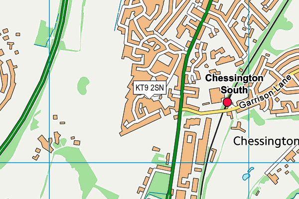 KT9 2SN map - OS VectorMap District (Ordnance Survey)
