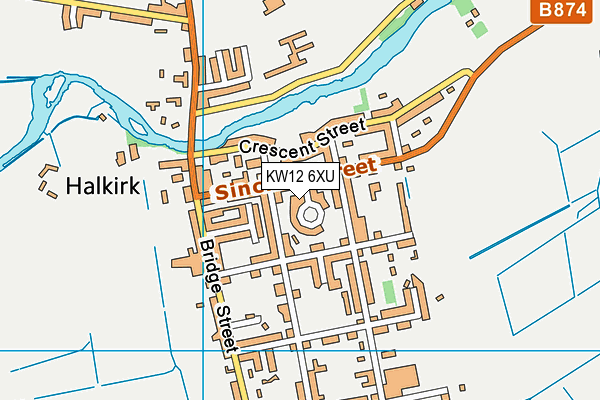KW12 6XU map - OS VectorMap District (Ordnance Survey)