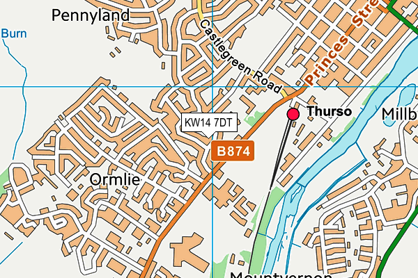 KW14 7DT map - OS VectorMap District (Ordnance Survey)