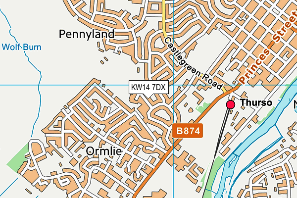 KW14 7DX map - OS VectorMap District (Ordnance Survey)