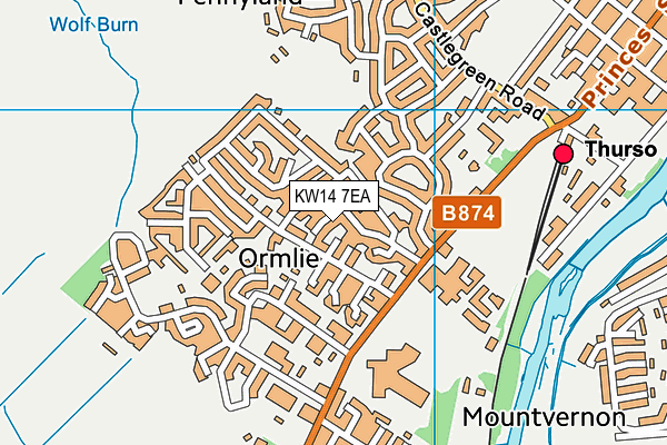 KW14 7EA map - OS VectorMap District (Ordnance Survey)