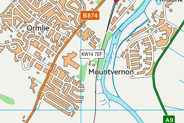 KW14 7EF map - OS VectorMap District (Ordnance Survey)