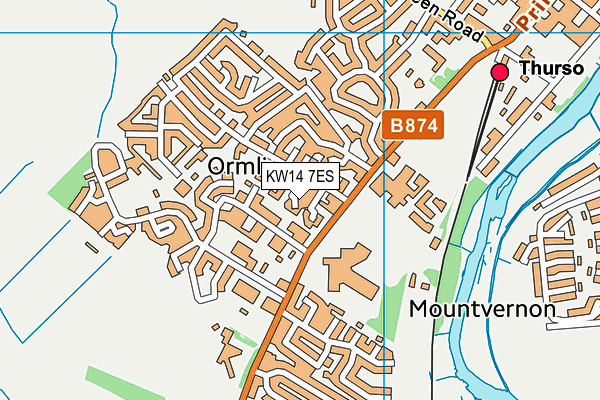 KW14 7ES map - OS VectorMap District (Ordnance Survey)