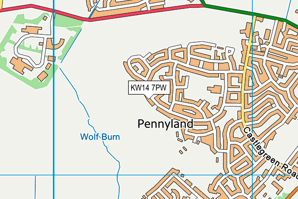 KW14 7PW map - OS VectorMap District (Ordnance Survey)