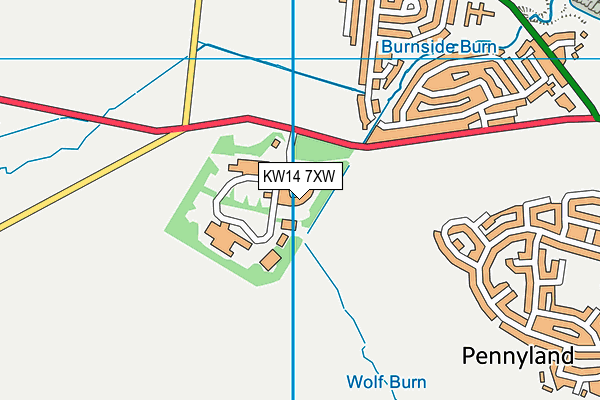 KW14 7XW map - OS VectorMap District (Ordnance Survey)