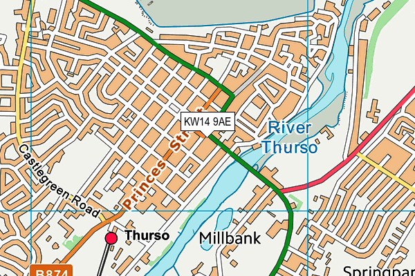 KW14 9AE map - OS VectorMap District (Ordnance Survey)