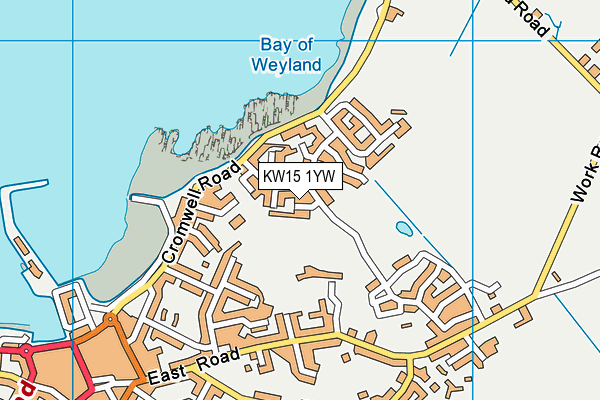 KW15 1YW map - OS VectorMap District (Ordnance Survey)