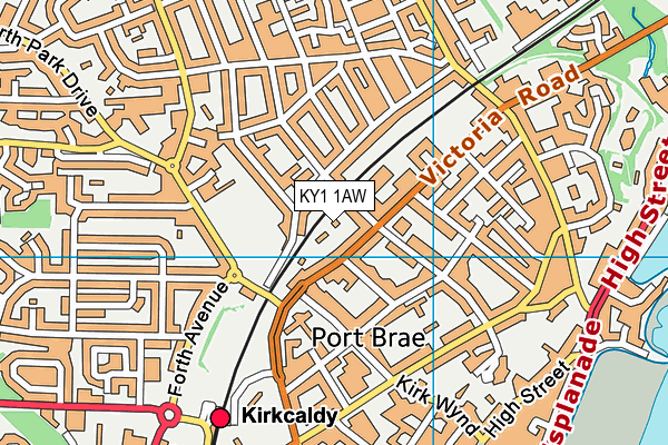 KY1 1AW map - OS VectorMap District (Ordnance Survey)