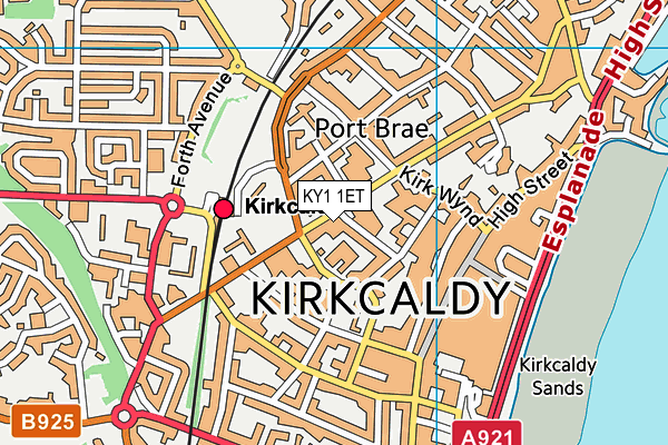 KY1 1ET map - OS VectorMap District (Ordnance Survey)