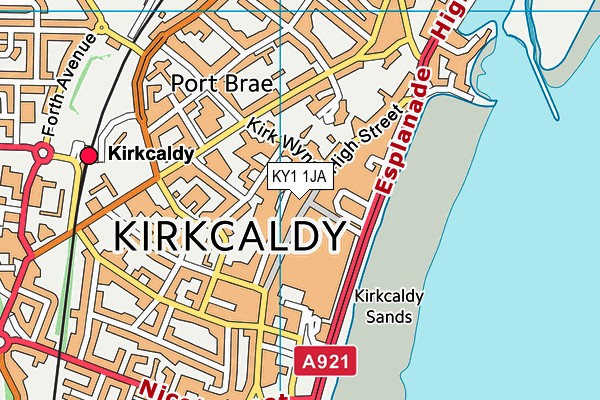 KY1 1JA map - OS VectorMap District (Ordnance Survey)