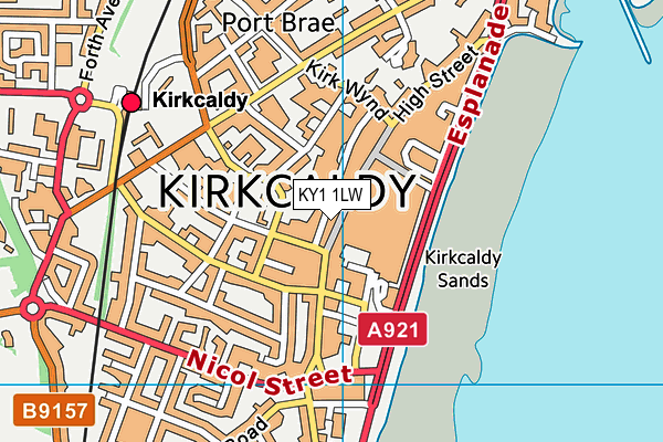 KY1 1LW map - OS VectorMap District (Ordnance Survey)