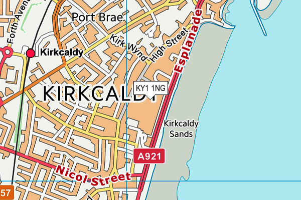 KY1 1NG map - OS VectorMap District (Ordnance Survey)