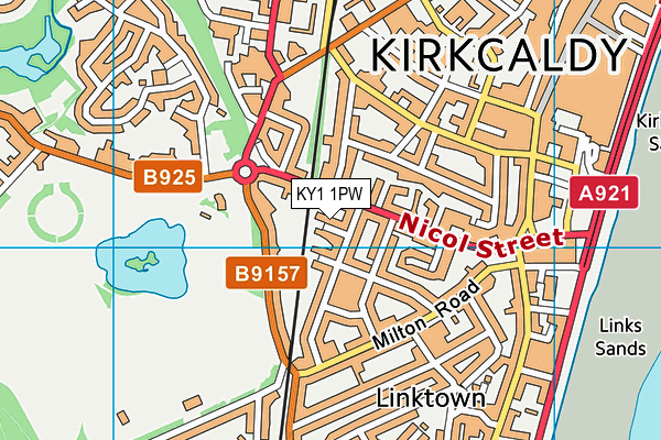 KY1 1PW map - OS VectorMap District (Ordnance Survey)