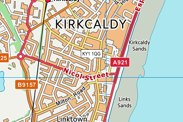 KY1 1QG map - OS VectorMap District (Ordnance Survey)