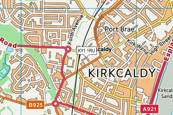 KY1 1RU map - OS VectorMap District (Ordnance Survey)