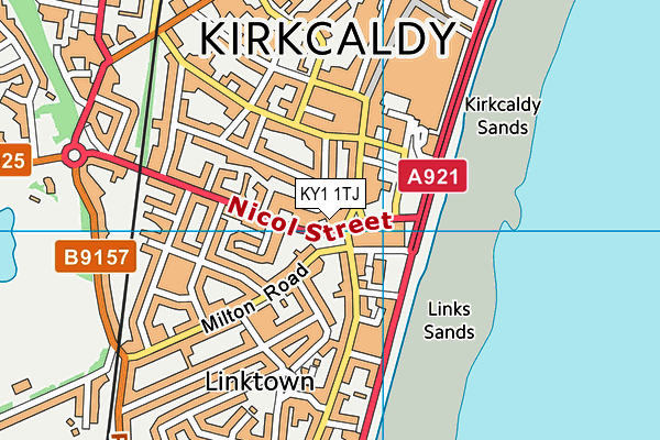 KY1 1TJ map - OS VectorMap District (Ordnance Survey)