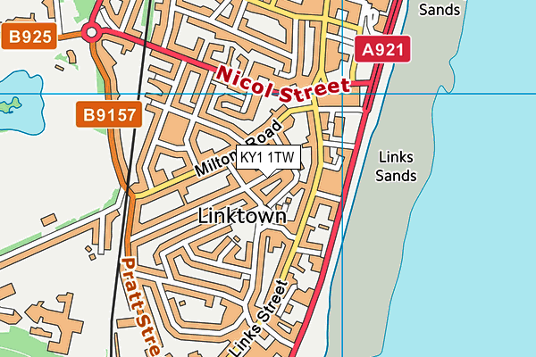 KY1 1TW map - OS VectorMap District (Ordnance Survey)
