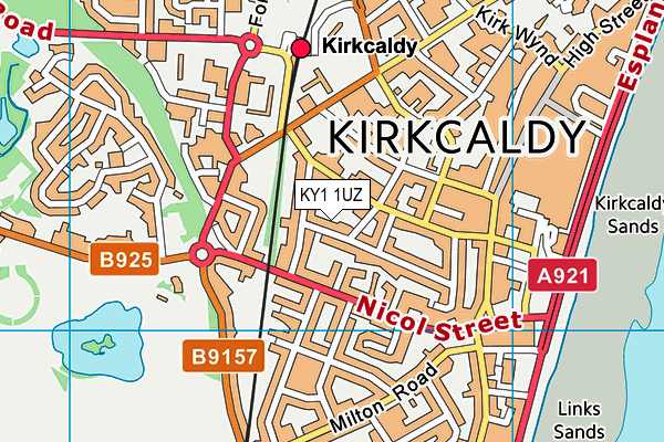 KY1 1UZ map - OS VectorMap District (Ordnance Survey)