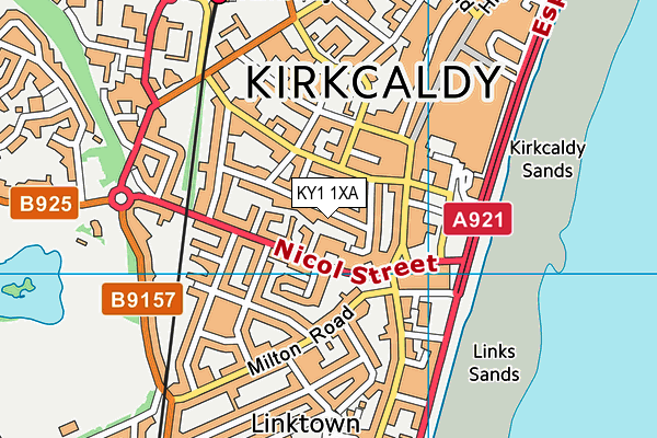 KY1 1XA map - OS VectorMap District (Ordnance Survey)