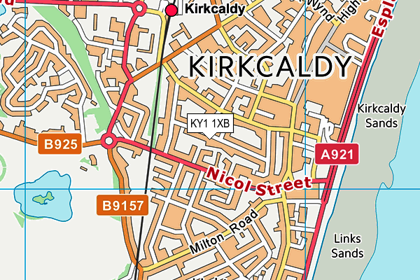 KY1 1XB map - OS VectorMap District (Ordnance Survey)