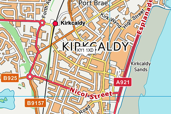KY1 1XD map - OS VectorMap District (Ordnance Survey)