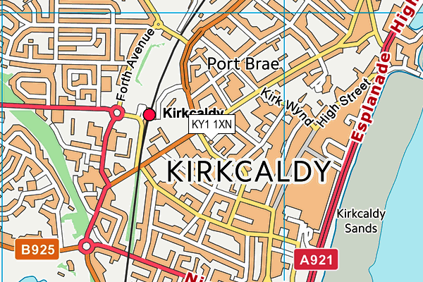 KY1 1XN map - OS VectorMap District (Ordnance Survey)